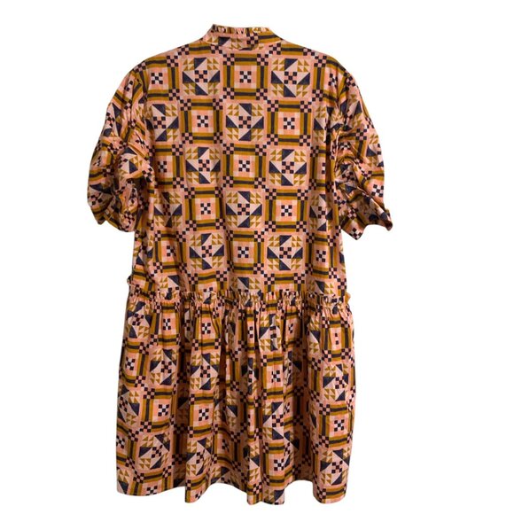 TAYLOR TILLMAN Veronica Mini Dress Button Front Short Sleeves Pink Size Large - Picture 2 of 12